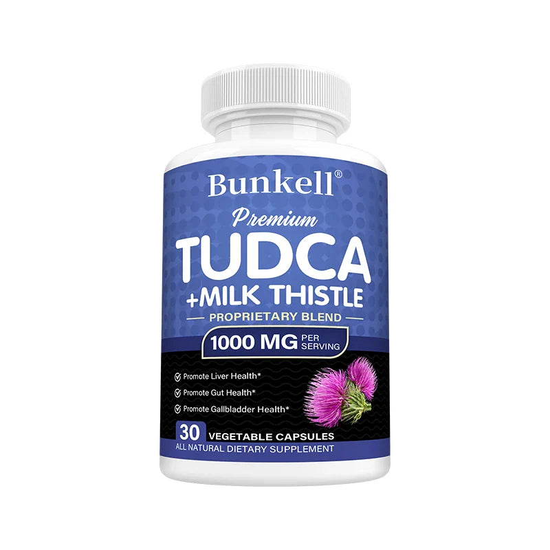 TUDCA + Milk Thistle Supplement - Bile Salts Liver Support, Gallbladder Health, Gut Health, Liver Cleanse Detox & Repair Formula