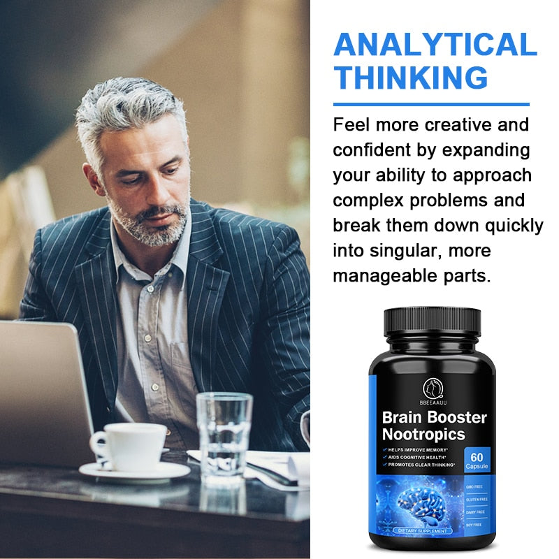 Lukaree 100mg Phosphatidylserine Capsule Brain Booster Nootropics Improve Memory and Focus Smarter Brain Health Supplement