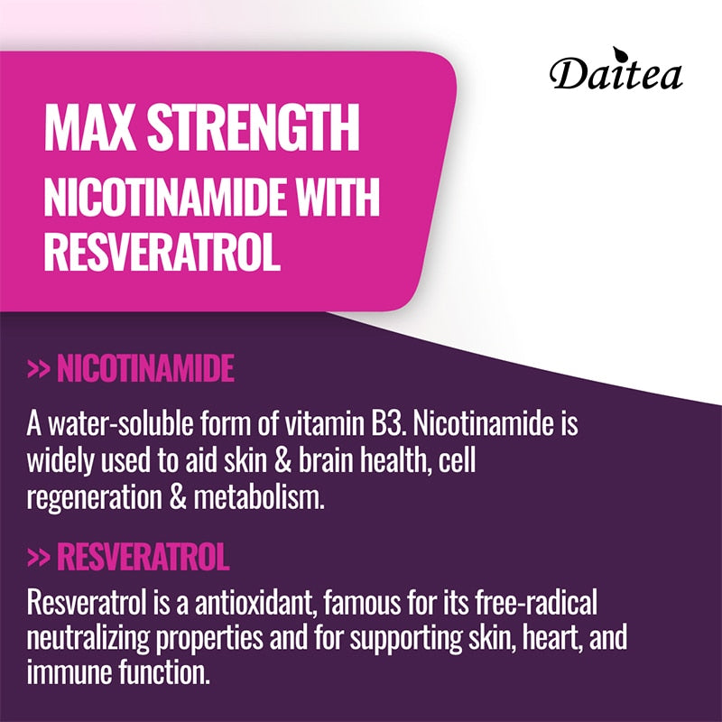 Niacinamide Supplement Supports Skin Health, Metabolism, Cell Regeneration, Brain and Cardiovascular Health and Boosts Immunity