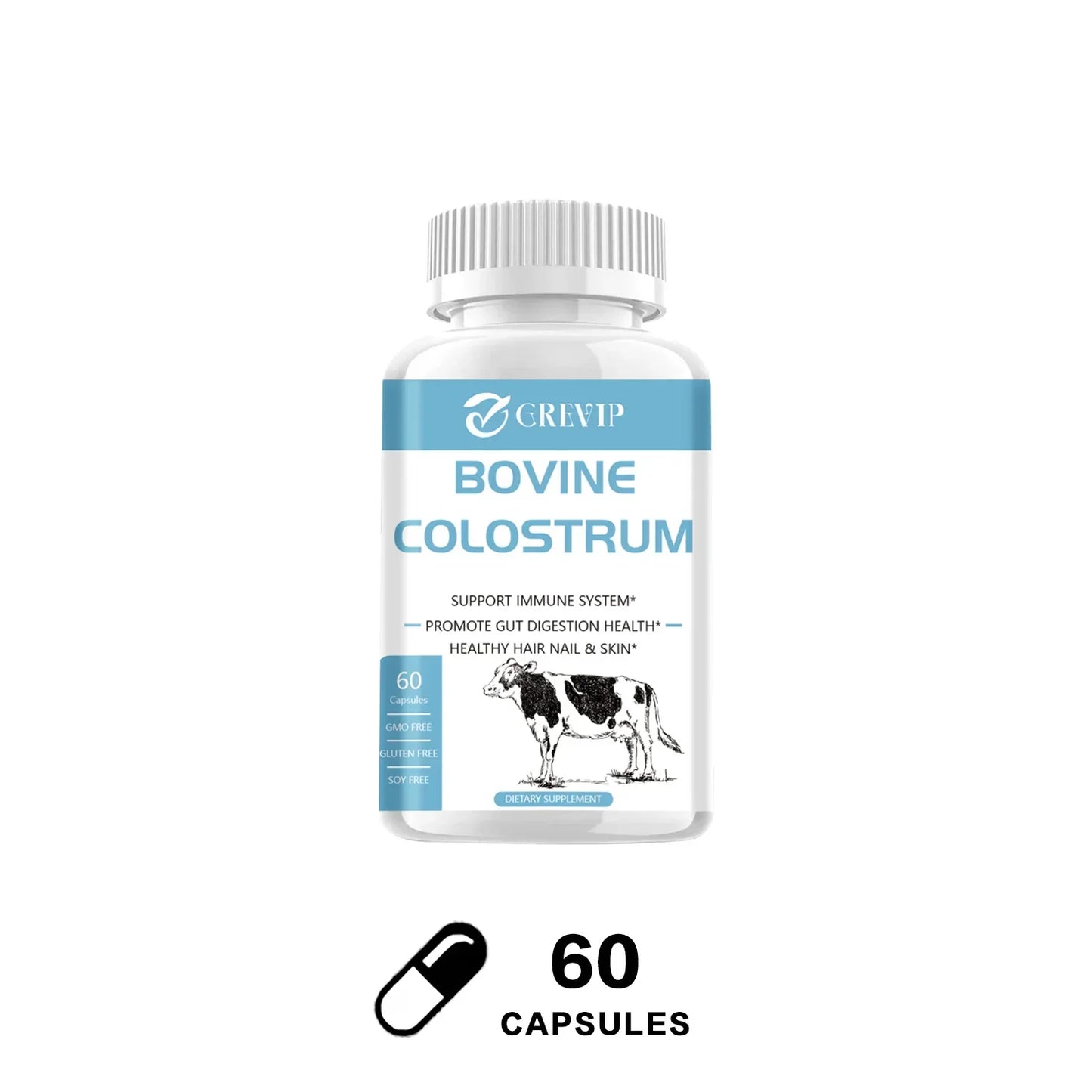 Bovine Colostrum Supplement - Digestive Support, Promotes Alopecia Growth, Skin and Nail Health