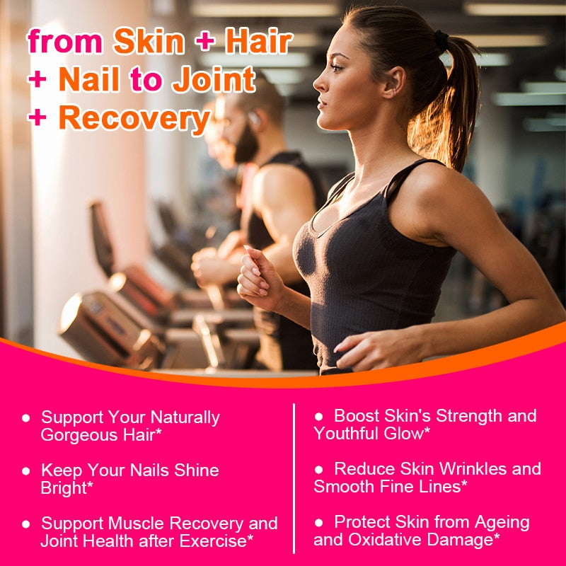 3 Bottles Hydrolyzed Collagen Capsule Support Skin Brightening&Joint&Hair&Nails Anti-aging Firming Skin Care Collagen Supplement