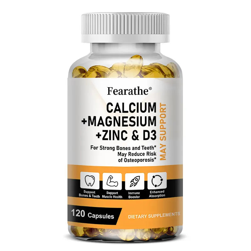 Zinc Calcium Magnesium and Vitamin D, Skeletal Muscle Joint Dental Support, Support Immune System Balance 30/60/120 Capsules