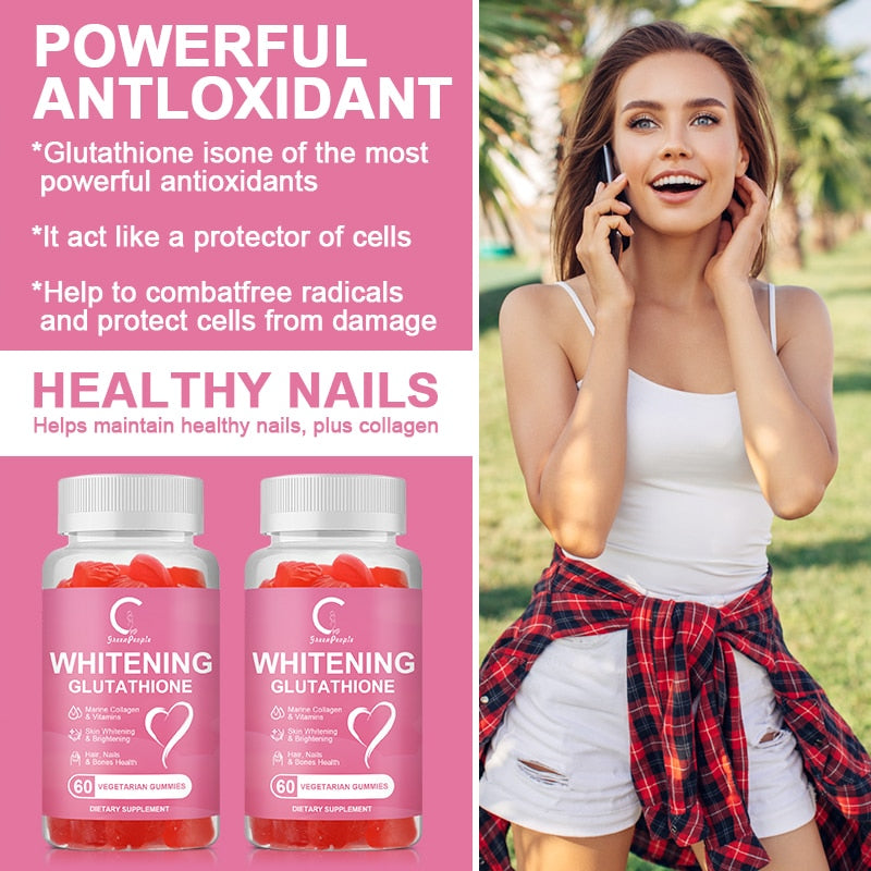 Greenpeople Glutathione Skin Whitening Gummy Beauty Health Antioxidant Food Supplement Proteins for Muscle Mass Free Shipping