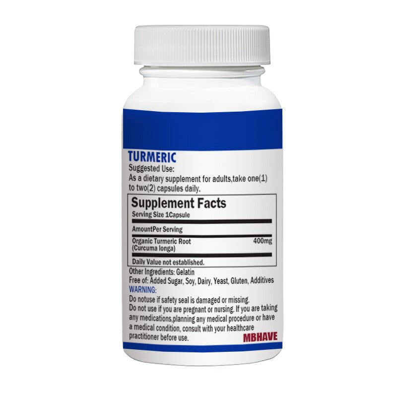 Free shipping TURMERIC 500mg 40pcs May slow or prevent blood clots Reduces depression symptoms