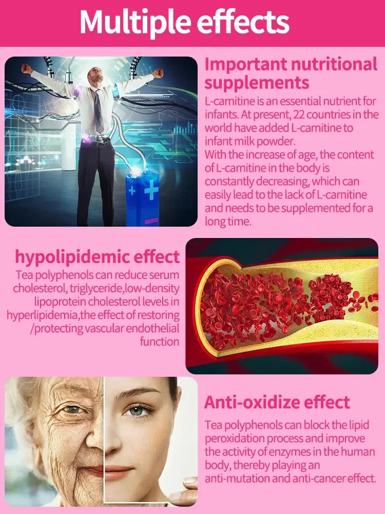 60pcs Powerful Fat Burning and Cellulite Weight Loss Pills for a Lean Physique Product Detoxification Promotes Bowel Motility
