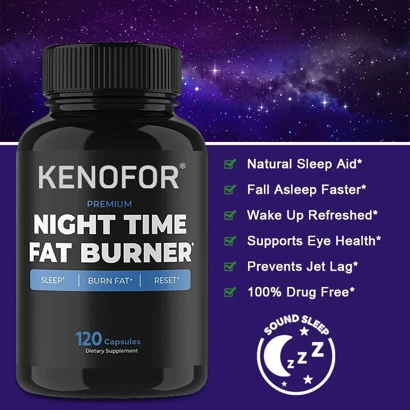 Night Fat Burner - Sleep Supplement, Appetite Suppressant, Energy Supplement - Premium Fat Burning, Muscle Growth, Metabolism