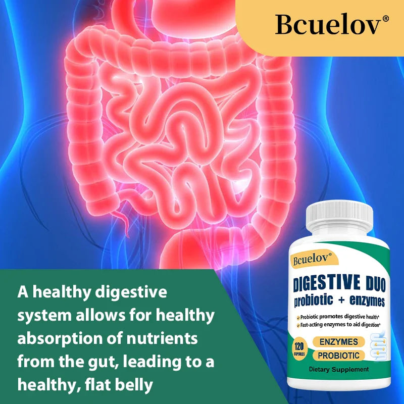 Digestive Enzyme Probiotic Capsules, Supports Gut Health, Immunity and Relieve Bloating, Promote Nutrition Digestion Supplement
