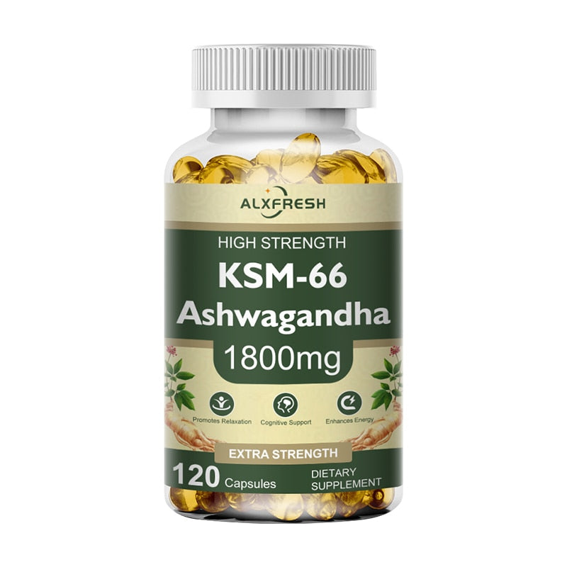 Alxfresh 120PCS Organic Ashwagandha Capsules - Testosterone Supplement for Health, Energy & Endurance, Muscle Mass