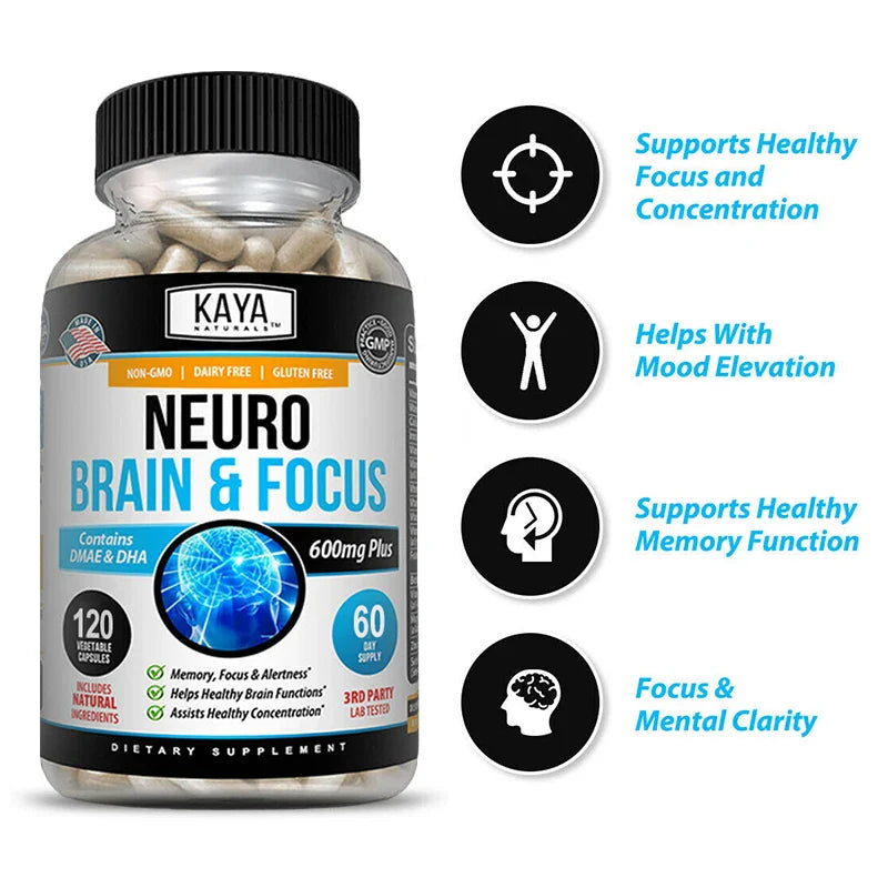 Helps Improve Cognitive Performance, Stress Relief and Brain Memory, Concentration and IQ Supplemen