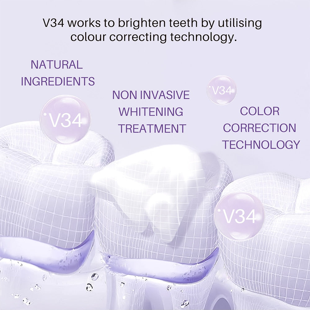 1pc V34 Series Tooth Cleaning Mousse Tooth Whitening Toothpaste Clean Teeth Fresh Breath Toothpaste White Teeth Cleaning Product