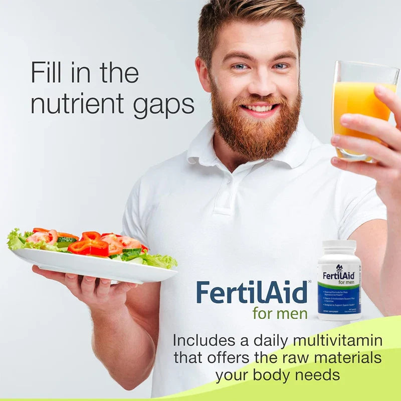 Men's prenatal male fertility supplements | Fertility support includes 60 capsules of L-carnitine, zinc, and folate