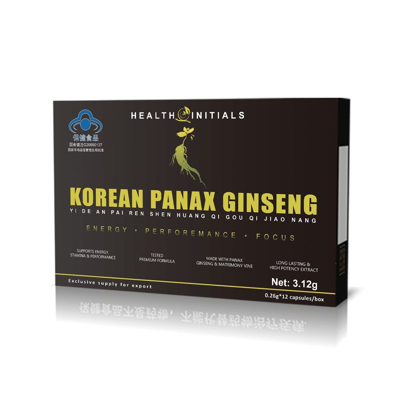 Natural Ginseng Extract Capsules Men's Strength and Mood Supplement Extended Size Male Care Extended Time
