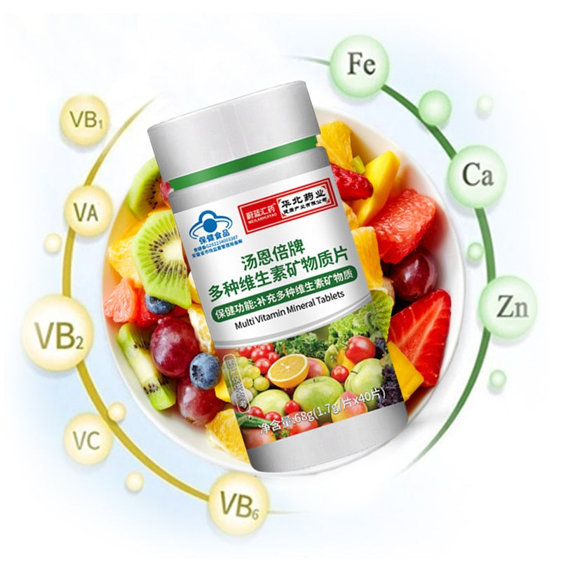Multivitamin and Minerals Supplements for Men Women Calcium Iron Zinc Tablets Vitamins A,B,C,D,E Non-GMO CFDA Approval