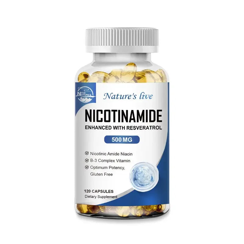 NATURE'S LIVE Nicotinamide Resveratrol 500MG, Anti-aging NAD Supplement 120/240/480 Capsules