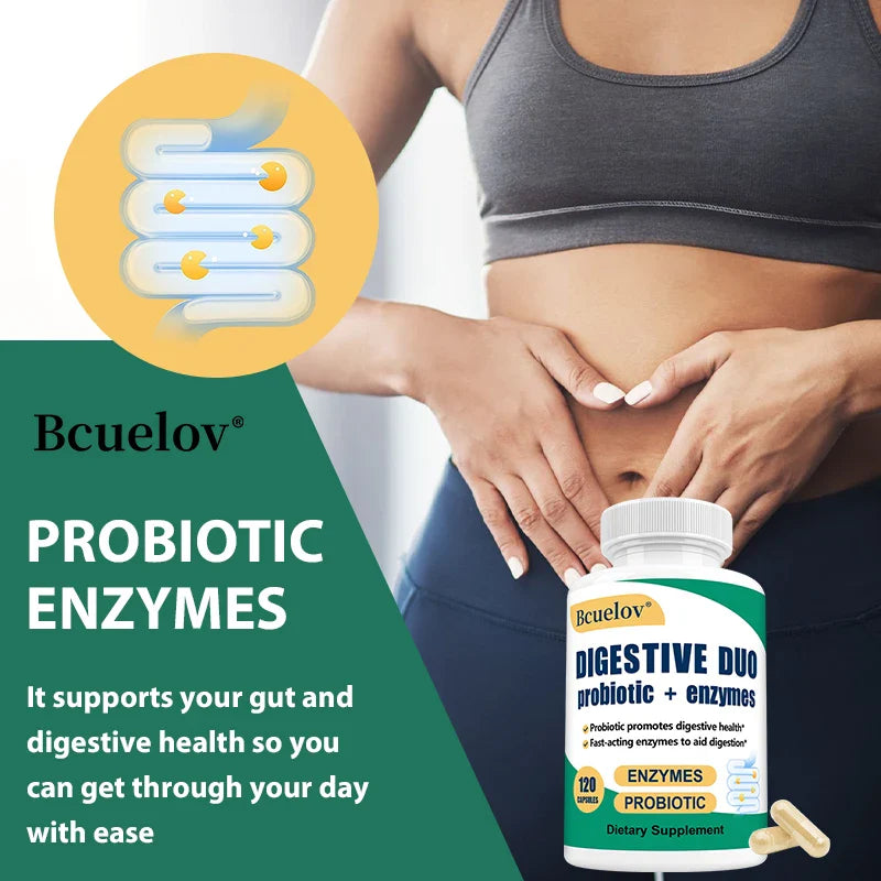 Digestive Enzyme Probiotic Capsules, Supports Gut Health, Immunity and Relieve Bloating, Promote Nutrition Digestion Supplement