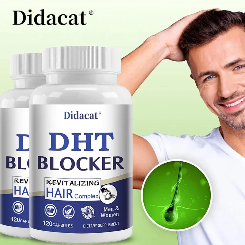 Saw Palmetto Biotin Capsules DHT Blocker - for Hair, Nails and Skin Health, Hair Growth Supplement Non-GMO