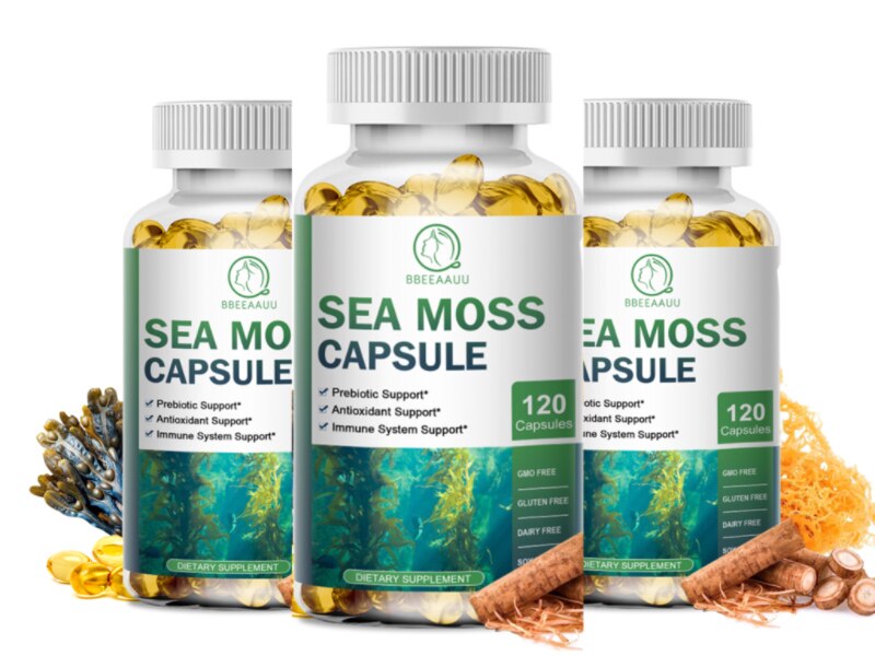 BEAU Sea Moss Capsule Iodine Supplement Support Thyroid Function Reduce Inflammation Protect Joints Boosts Digestion Healthy Gut