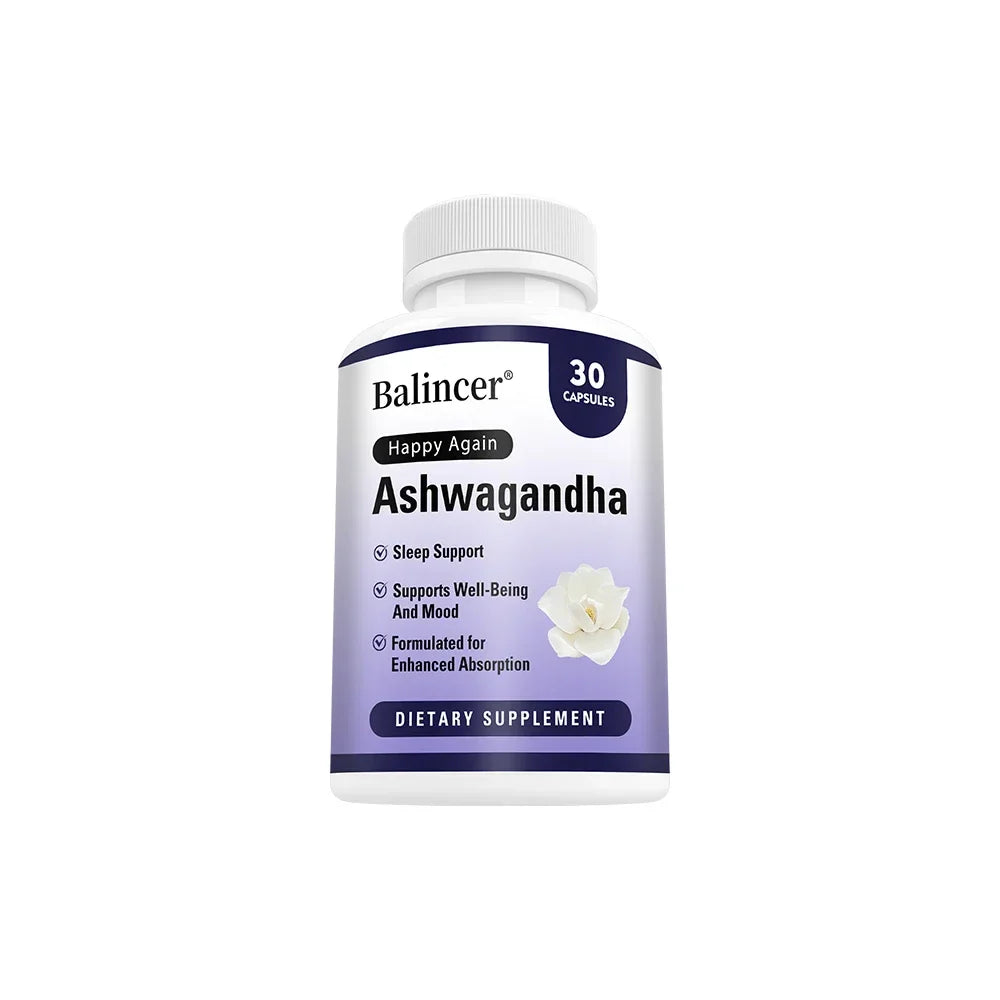 Ashwagandha + Black Pepper Extract Capsules - Helps Mood Reduce Anxiety and Stress, Improving Sleep, Brain Health Supplement