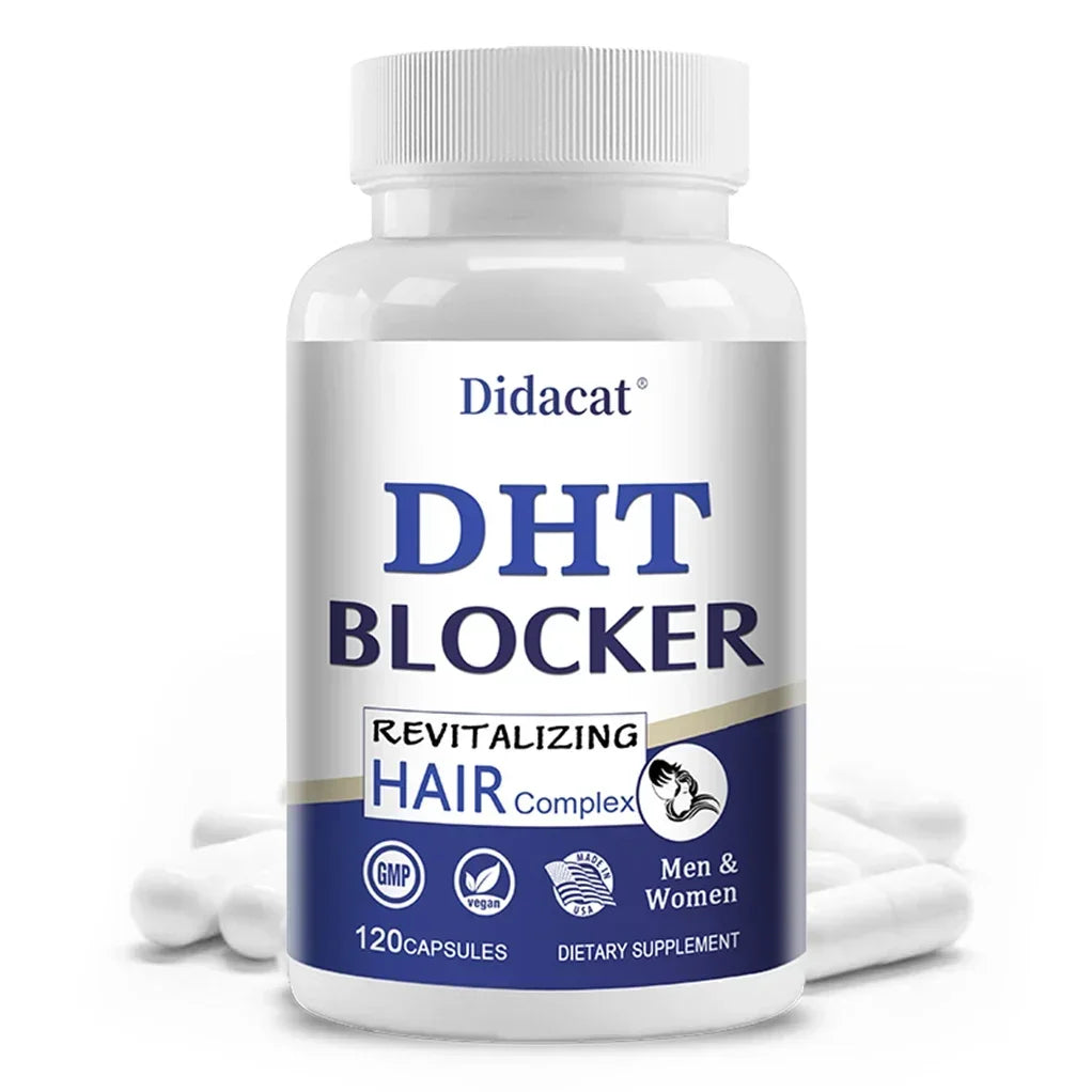 Saw Palmetto Biotin Capsules DHT Blocker - for Hair, Nails and Skin Health, Hair Growth Supplement Non-GMO