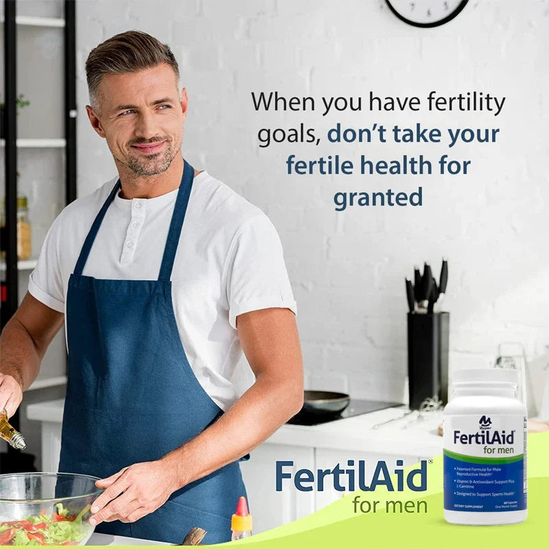 Men's prenatal male fertility supplements | Fertility support includes 60 capsules of L-carnitine, zinc, and folate