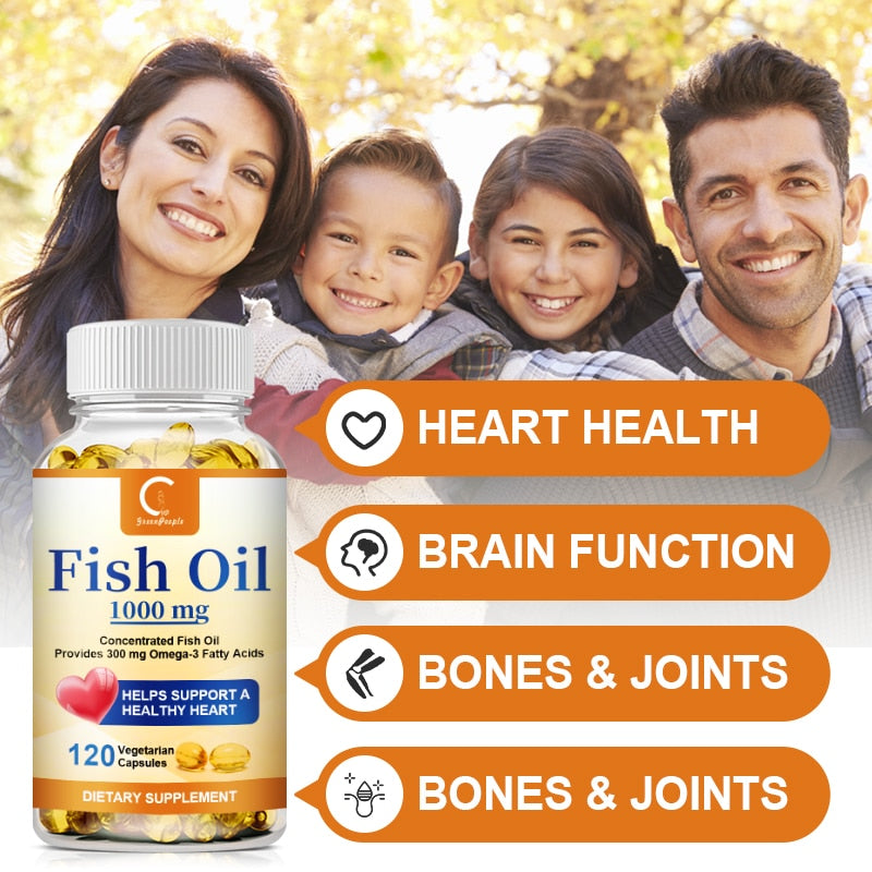 Greenpeople Omega 3 Fish Oil Capsules EPA DHA for Joint Skin Eye Heart Bone Healthy Detox Weight Loss Slimming Diet Supplement