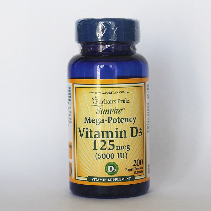 Vitamin D3 125 mcg 5000 IU 200 Capsules Free shipping