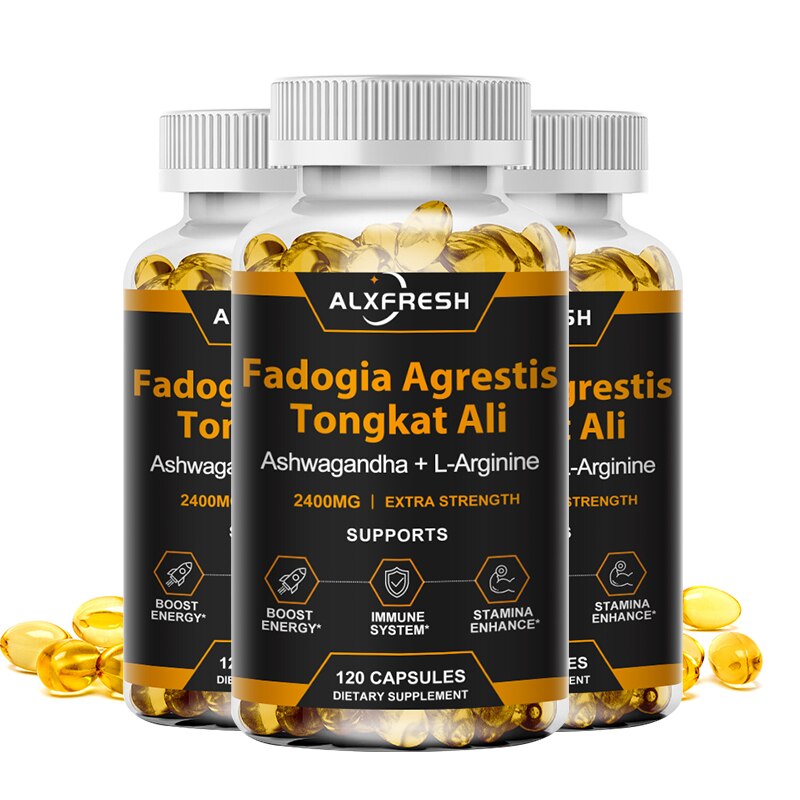 Natural Fadogia Agrestis with Tongkat Ali Root Extract for Testosterone Booster Stamina Energy Supplement