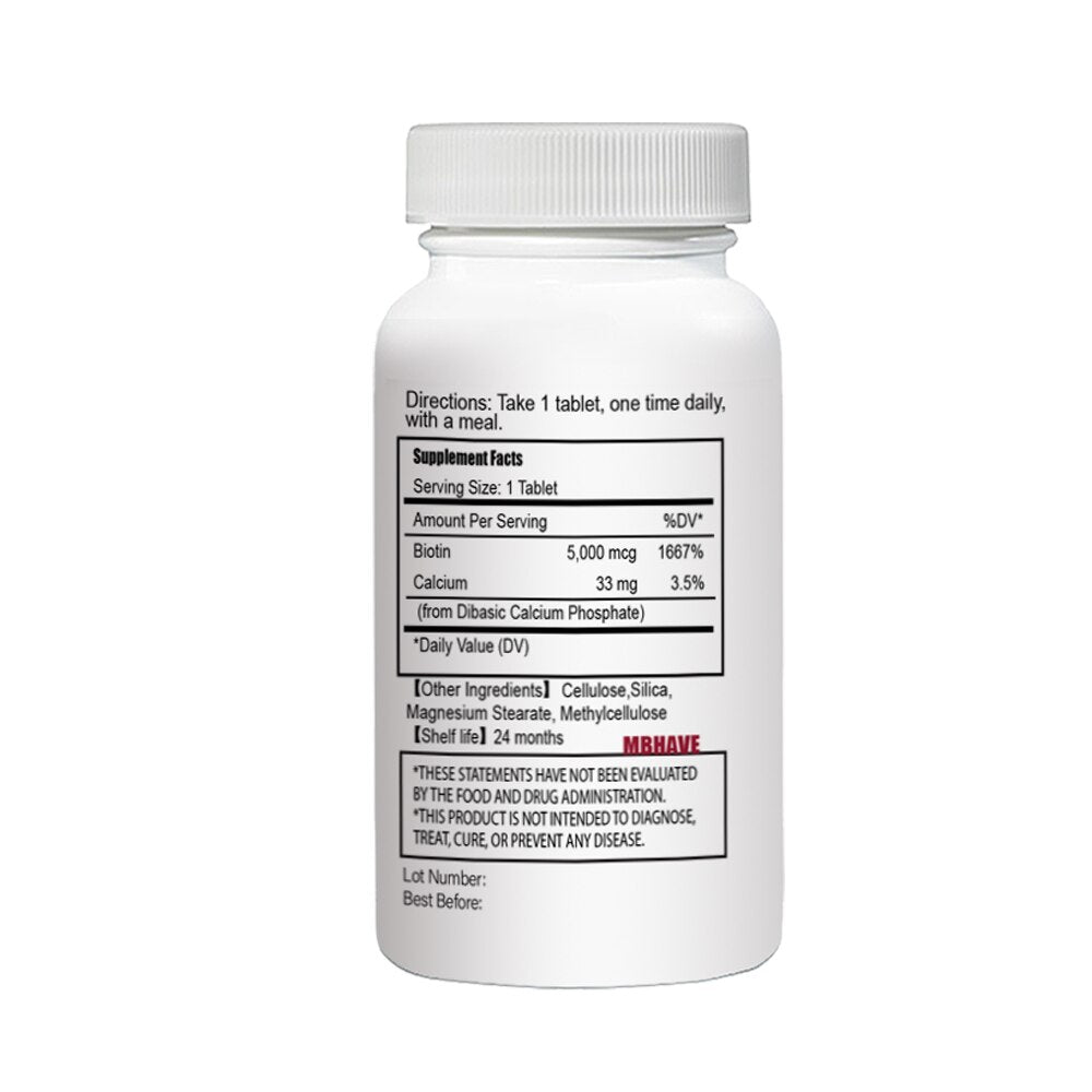 Free Shipping MBHAVE BIOTIN Promotes Healthy Hair and Strong Nails Supports Cellular Energy Production