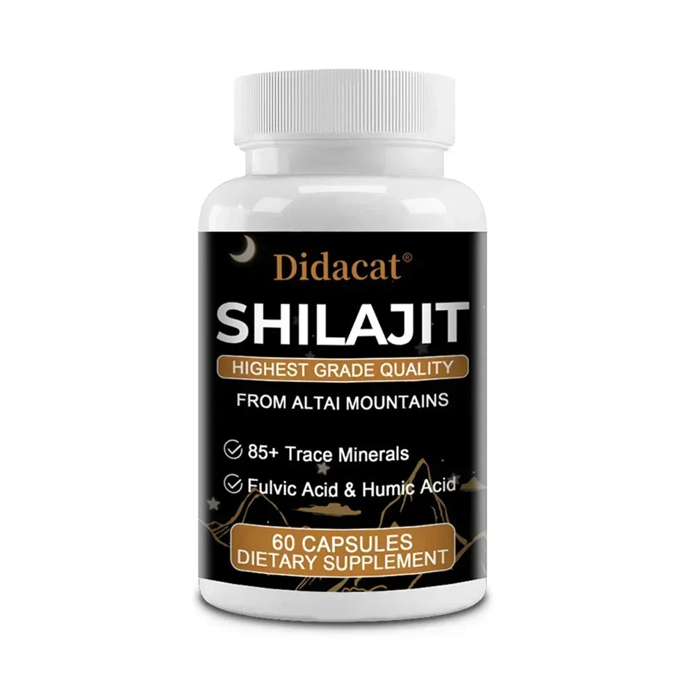 Shilajit Pure Himalayan Organic Shilajit Resin with 85+ Trace Minerals and Fulvic Acid, Humic Acid for Men and Women, Non-GMO