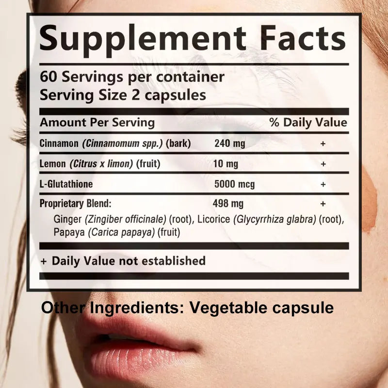 Skin Whitening Supplement - Glutathione Capsules - Detox, Immunity, Anti-Aging Antioxidants - Women's Skin Health, Non-GMO