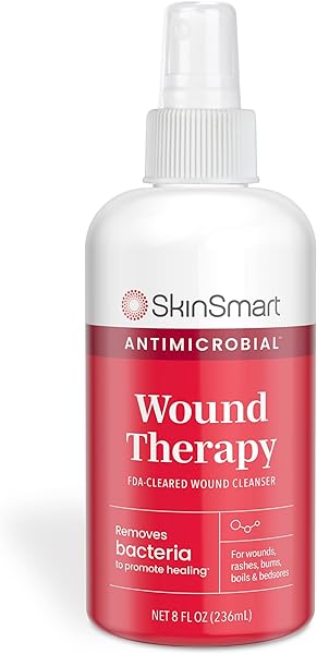 SkinSmart Antimicrobial Wound Therapy, Hypochlorous Acid Safely Removes Bacteria so Wounds Can Heal, 8 Ounce Clear Spray in Pakistan