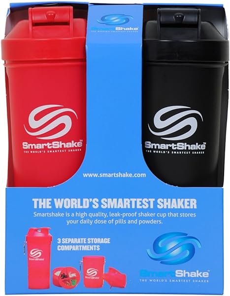 Smart Shake 20oz, 2 Pack (Red, Black) in Pakistan