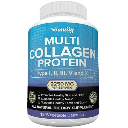 Super Collagen Peptides, Multi-Collagen Protein, Gluten Free, Non-GMO, Grass Fed, Good for Hair Skin Nails Teeth Gums Joints