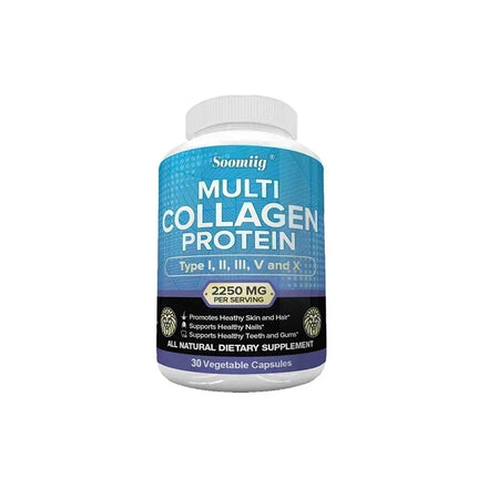 Super Collagen Peptides, Multi-Collagen Protein, Gluten Free, Non-GMO, Grass Fed, Good for Hair Skin Nails Teeth Gums Joints