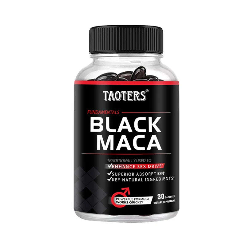 Taoters Black Maca Root Extract - for exercise endurance, energy supplement - building muscle, non-GMO