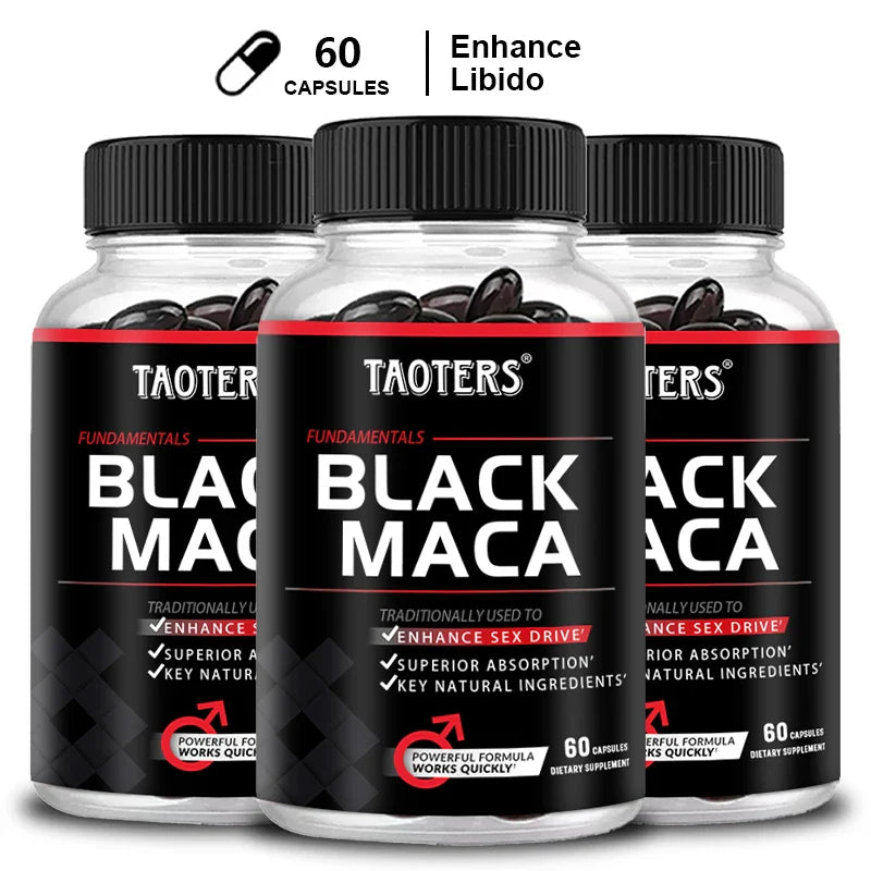 Taoters Black Maca Root Extract - for exercise endurance, energy supplement - building muscle, non-GMO