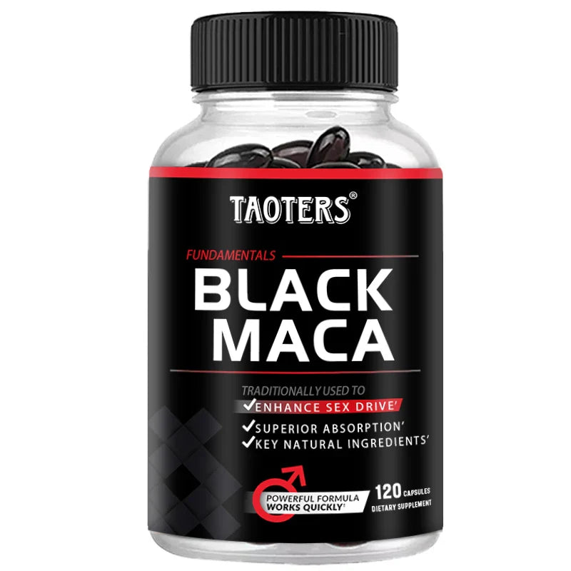 Taoters Black Maca Root Extract - for exercise endurance, energy supplement - building muscle, non-GMO