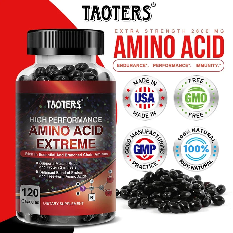Taoters High Performance Amino Acid Supplement - Helps Repair Muscles, Build Muscle Mass, Energy Support and Protein Synthesis