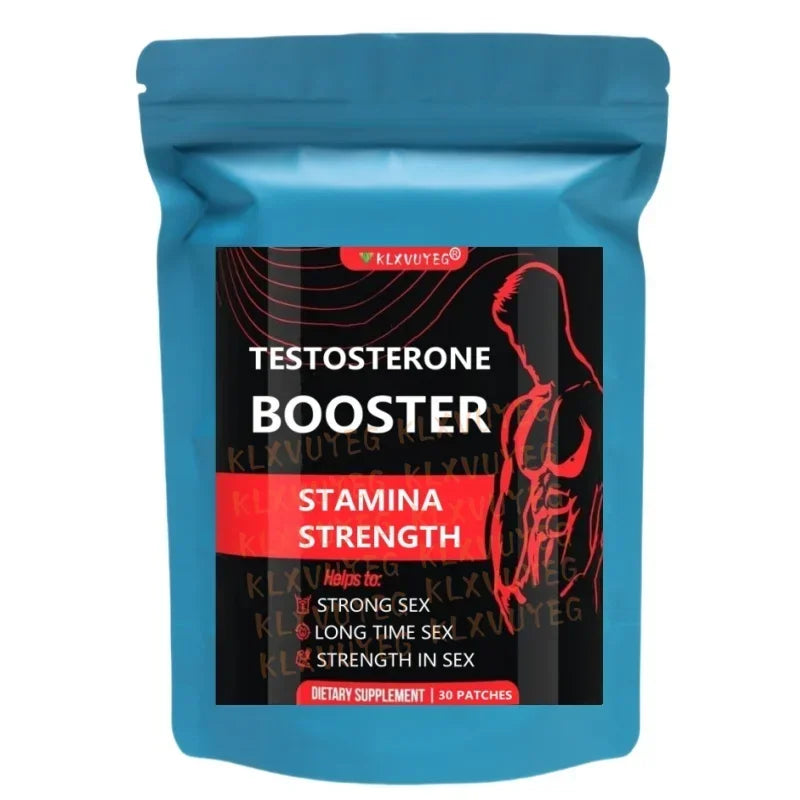 Testosterone Booster Transdermal Patches For Men, Increase Strength, Stamina, Energy, 30 Patches/bag