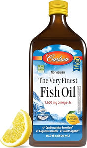 The Very Finest Fish Oil, 1600 mg Omega-3s, Liquid Supplement, Norwegian, Wild-Caught, Sustainably Sourced , Lemon, 16.9 Fl Oz in Pakistan