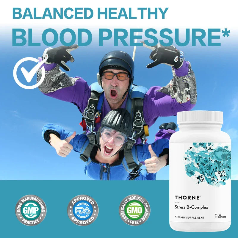 Thorne Stress B Complex - Highly Absorbed, Active Vitamins B2, B6, B12 and Folic Acid