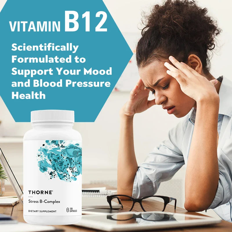 Thorne Stress B Complex - Highly Absorbed, Active Vitamins B2, B6, B12 and Folic Acid