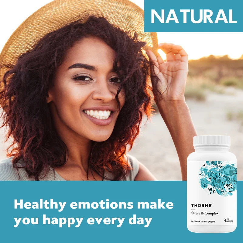 Thorne Stress B Complex - Highly Absorbed, Active Vitamins B2, B6, B12 and Folic Acid