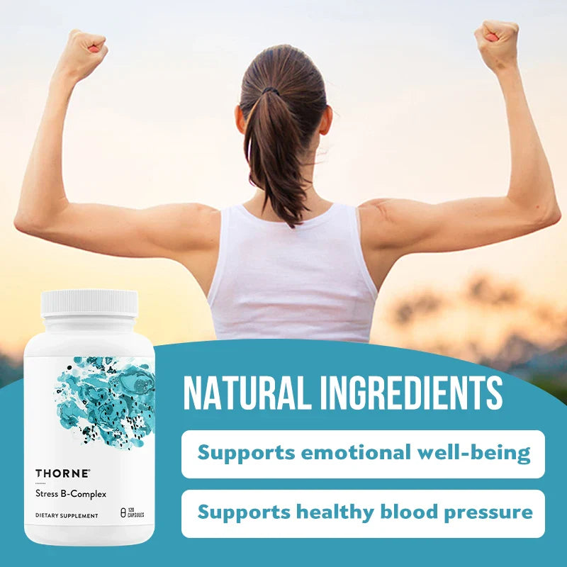 Thorne Stress B Complex - Highly Absorbed, Active Vitamins B2, B6, B12 and Folic Acid