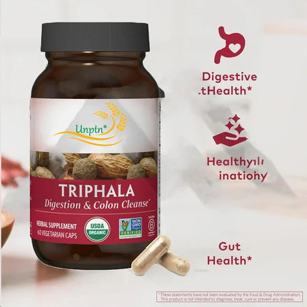 Triphala Capsules - Contains Amla, Bibitaki, Haritaki, Digestive And Colonic, Immune System Support, Pure Herbal Supplements