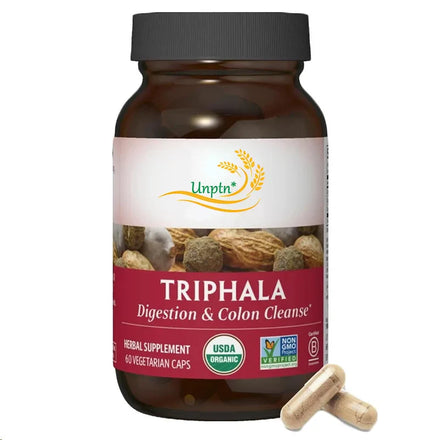 Triphala Capsules - Contains Amla, Bibitaki, Haritaki, Digestive And Colonic, Immune System Support, Pure Herbal Supplements