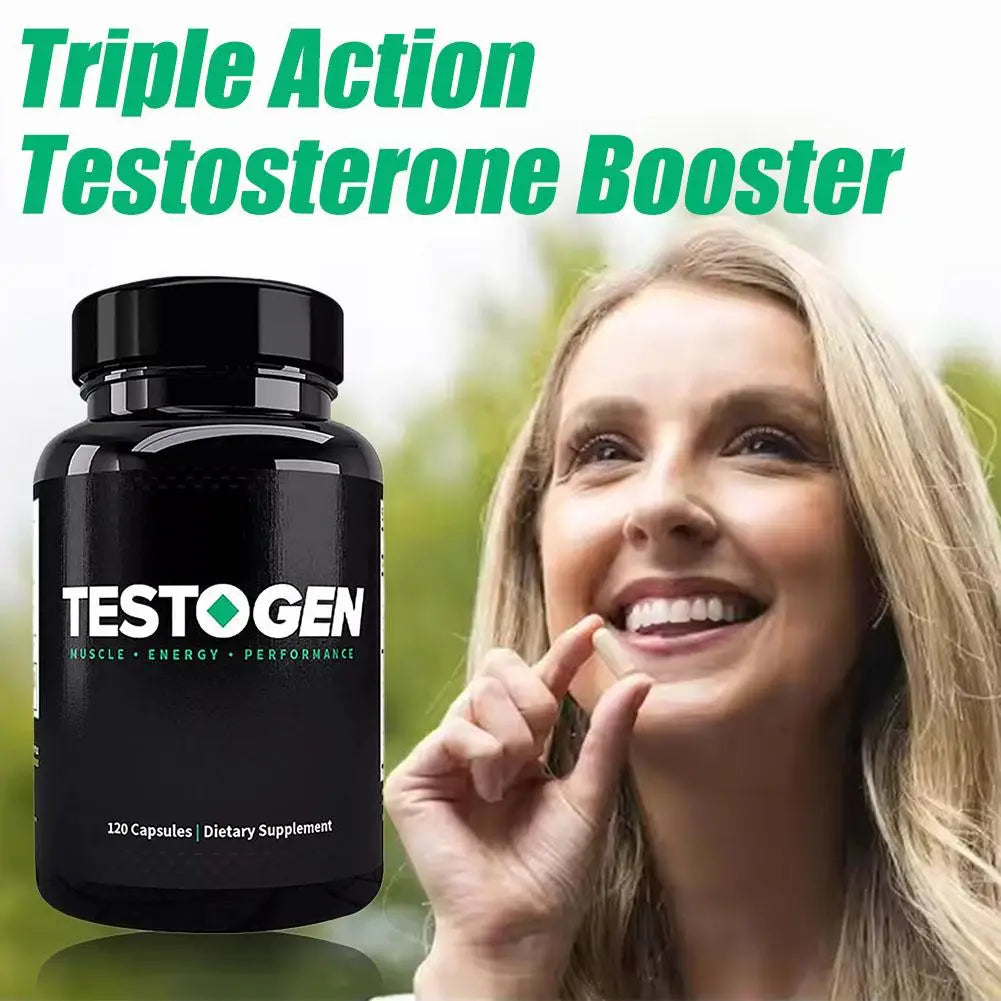 Triple Action Testosterone Booster for Men - Enhance Muscle Growth, Metabolism & Mental State