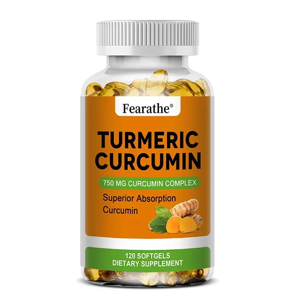 Turmeric Curcumin Capsules, Black Pepper Natural Joint Support - Relieve Joint Pain, Support Brain Health & Heart Health Support