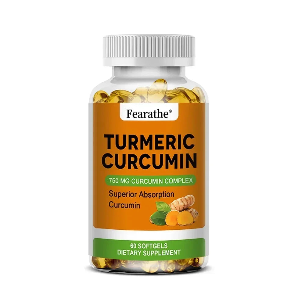 Turmeric Curcumin Capsules, Black Pepper Natural Joint Support - Relieve Joint Pain, Support Brain Health & Heart Health Support