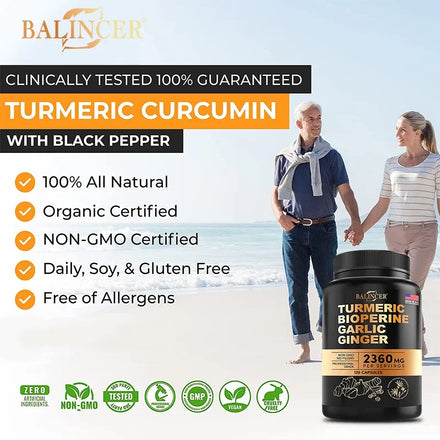 Turmeric Curcumin with Black Pepper for Optimal Absorption, Best Vegan Joint Support Supplement